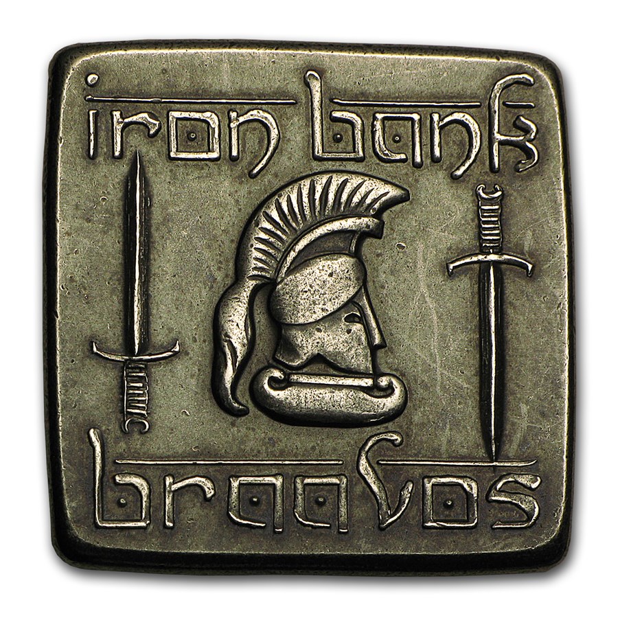 A Game Of Thrones Braavosi Iron Square Coin Silver Bars & Rounds